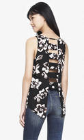 Thumbnail for your product : Express Ladder Black Crepe Tank - Floral
