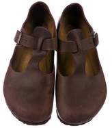Thumbnail for your product : Birkenstock Leather Round-Toe Flats