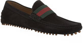 Thumbnail for your product : Gucci Web Detail Suede Driver