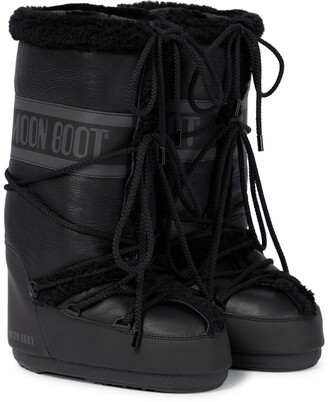 Moon Boot Icon matte shearling-lined boots