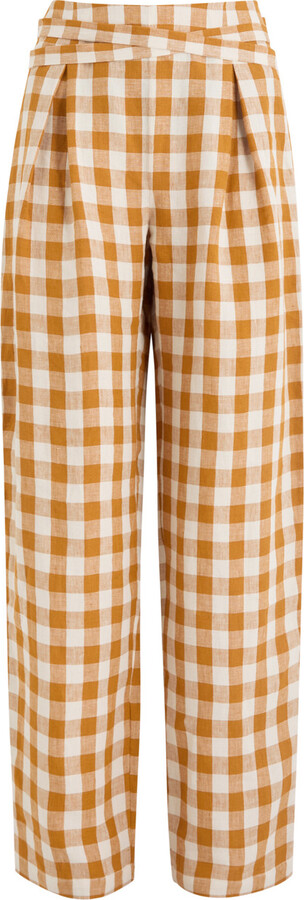 CASA RAKI Tina Checked Linen Trousers