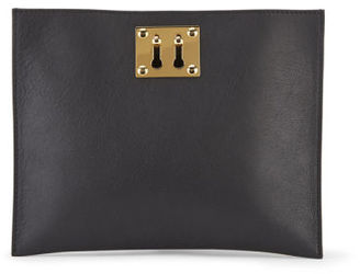 Sophie Hulme Women's Keyhole Leather Pouch Bag Black