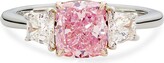 2.65 CTW Fancy Purplish Pink Radiant Diamond Three-Stone Cocktail Ring