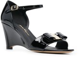 Thumbnail for your product : Ferragamo Viva patent leather wedge sandals