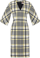 Thumbnail for your product : MSGM Pixelated Prince Of Wales Wool Felt Dress