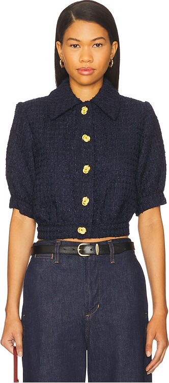 L'Agence Cove Crop Shirt Sleeve Jacket