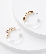 Thumbnail for your product : LOFT Mixed Media Hoop Earrings