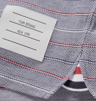 Thom Browne Striped Cotton-Piqué Polo Shirt