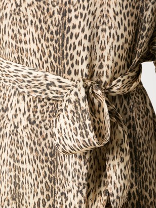 Gloria Coelho Belted Leopard Print Dress