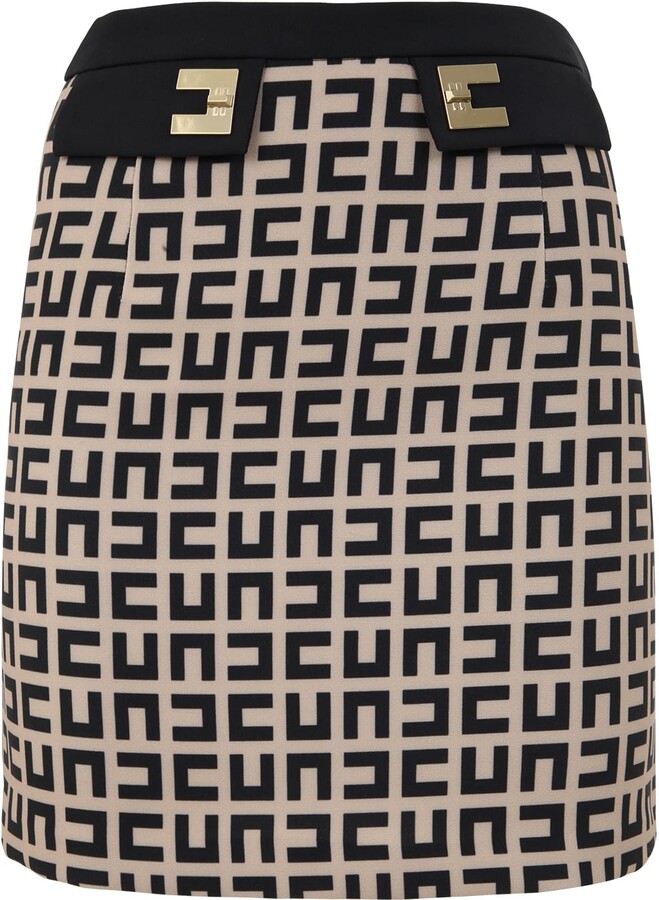 Elisabetta Franchi Mini Skirt Logos All Over ShopStyle