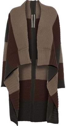 Rick Owens Color-block Knitted Wool Cardigan