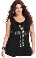 Thumbnail for your product : ING Plus Size Sleeveless Studded Tank Top