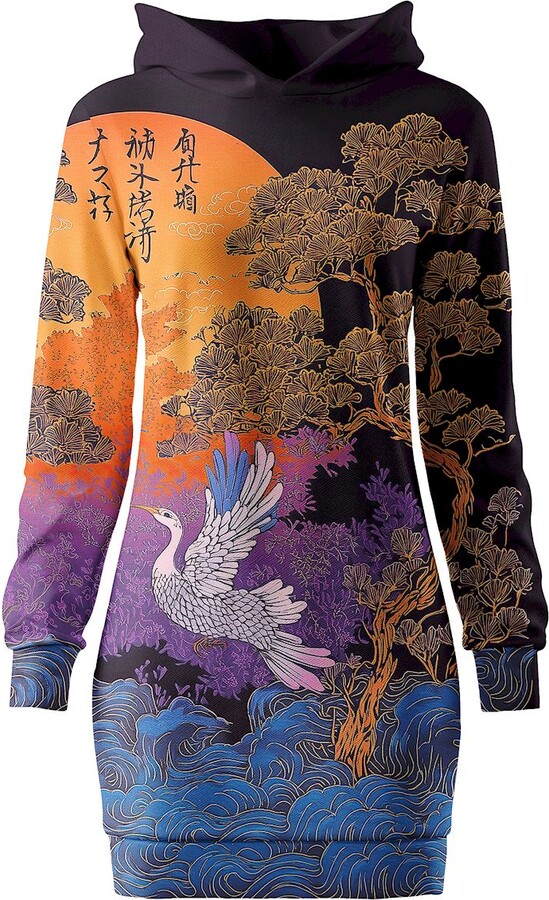 Aloha from Deer Blue Purple Orange Sunflight Oversize Hoodie