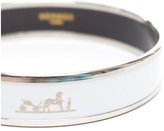 Thumbnail for your product : Hermes Pre-Owned: white enamel and silver logos PM bangle
