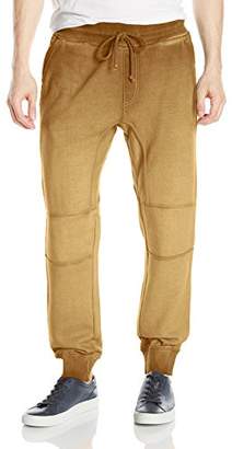WT02 Men's Surface Dyed Fleece Jogger Sweat Pants with Drop Crotch