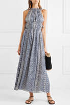 Thumbnail for your product : Ulla Johnson Augustine Floral-print Plisse Silk-blend Gauze Maxi Dress - Blue