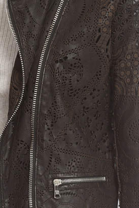 Giorgio Brato Double Zip Lace Leather Jacket