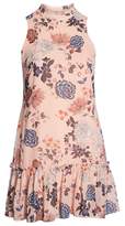 Thumbnail for your product : Vince Camuto Floral Ruffle Neck Chiffon Shift Dress