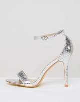 Thumbnail for your product : Glamorous Silver Patent Two Part Heeled Sandals