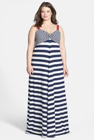 Thumbnail for your product : Lucky Brand Chevron Stripe Maxi Dress (Plus Size)