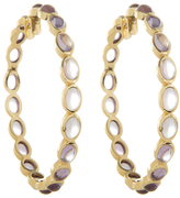 Thumbnail for your product : Emily and Ashley Gold Large Oval Stone Hoops, Pink Amethyst