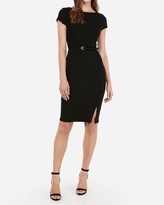 Thumbnail for your product : Express Belted Seamed Sheath Dress