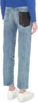 Thumbnail for your product : Diesel Leather patch straight mid-rise jeans