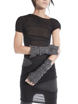 Thumbnail for your product : Raw Viscose Knit Fingerless Gloves