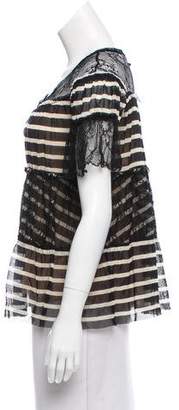 Jean Paul Gaultier Striped Lace Top