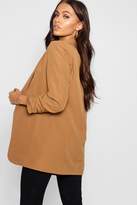 Thumbnail for your product : boohoo Longline Rouche Sleeve Seam Detail Blazer