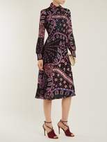Thumbnail for your product : Valentino Tutankhamun Leopard Print Silk Dress - Womens - Pink Print
