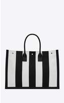 Thumbnail for your product : Saint Laurent Noe Tote In Striped Canvas And Leather