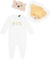 Thumbnail for your product : MonnaLisa Baby cotton onesie, hat and pouch set