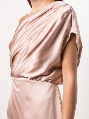 Mason by Michelle Mason Satin Asymmetric Mini Dress