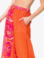 Thumbnail for your product : Emilio Pucci Tiki print wide leg beach trousers