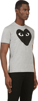 Thumbnail for your product : Comme des Garcons Play Heather Grey & Black Logo T-Shirt