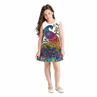Zerototens Girls Dress Zerototens Teen Girl Dresses Toddler Kid Sleeveless  3D Digital Print Cartoon Dresses Children Pullover Jumper T-Shirt Dress  Summer Sundress 7-10 Years Old(19 Colour) - ShopStyle
