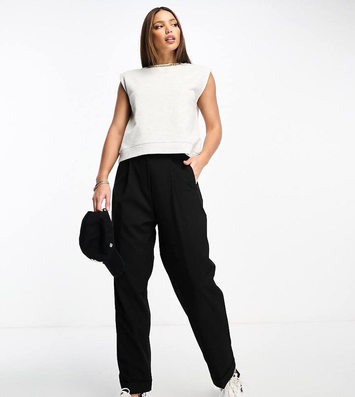 ASOS Tall ASOS DESIGN Tall tapered tailored trouser with turn up