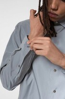 Thumbnail for your product : HUGO BOSS Oversized-fit shirt in reflective silver canvas