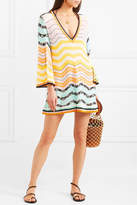 Thumbnail for your product : Missoni Mare Crochet-knit Mini Dress - Yellow
