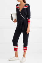 Thumbnail for your product : Madeleine Thompson Famingo Striped Cashmere Onesie - Midnight blue