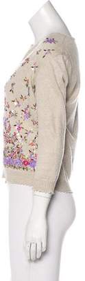 Valentino Embellished Linen-Blend Cardigan Set