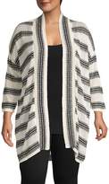 Thumbnail for your product : Jones New York Plus Striped Lounge Cardigan