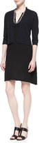 Thumbnail for your product : Eileen Fisher Split-Neck Sleeveless Dress