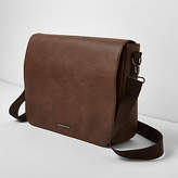 Thumbnail for your product : River Island Brown faux leather flapover satchel bag