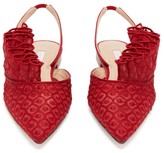 Thumbnail for your product : Andrea Mondin - Odette Embroidered-ruffle Slingback Sandals - Red