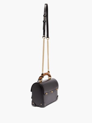 Gucci Padlock Bamboo-handle Leather Handbag - Black