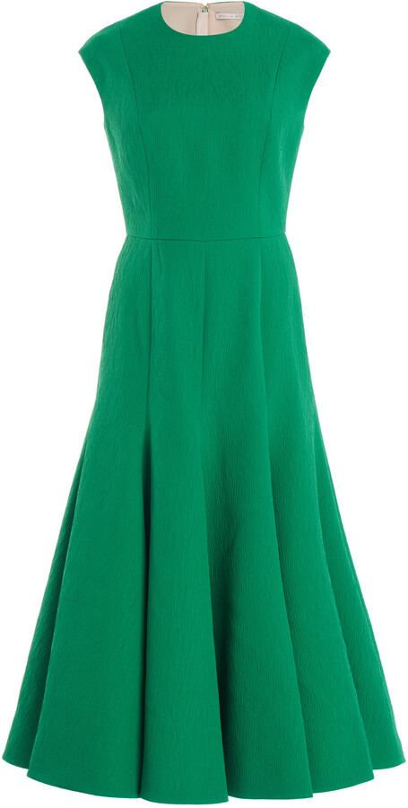 Emilia Wickstead - Women's Denver Textured Crepe Midi Dress - Green - Moda Operandi