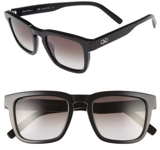 Ferragamo Men's 51Mm Square Sunglasses - Black