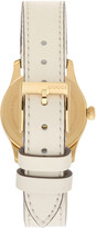 Thumbnail for your product : Gucci Gold & White Leather 27mm Bee G-Timeless Watch